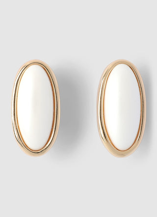 Boucles d'oreilles ovales avec perle