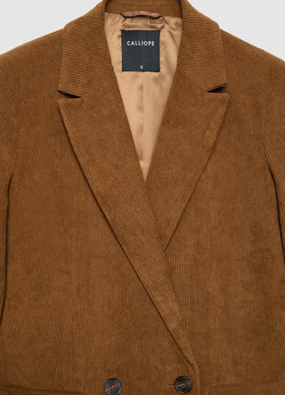 Double-breasted corduroy jacket