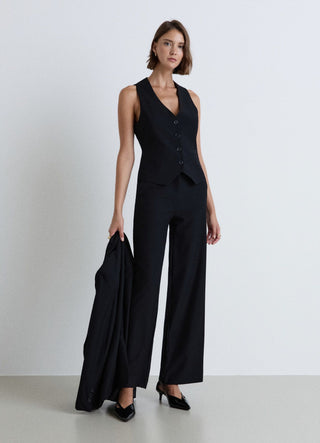 Gilet con scollo a V e bottoni