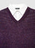 Sweater with shirt insert and V-neckline