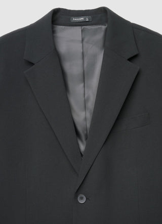 Einreihige Oversize-Jacke in Uni-Farbe