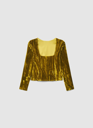 T-shirt peplo con drappeggio