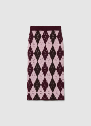 Midi-Strickrock mit Rautenmuster