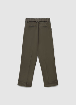 Pantaloni con elastico in vita e risvolto