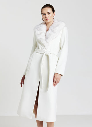 Faux fur collar coat