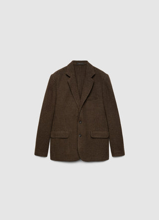 Veste à carreaux à simple boutonnage