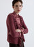 Pointelle cardigan with ruffles
