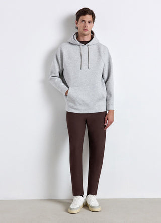 Long gym trousers in piqué fabric with drawstring waistband
