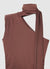 Robe asymétrique avec drapé et bande au cou
