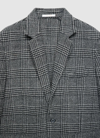 Veste croisée à carreaux en mélange de laine