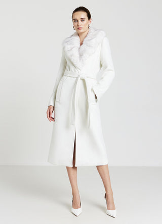 Faux fur collar coat