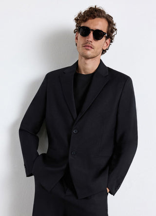 Single-breasted boxy jacket in a solid colour