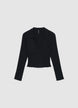 Cropped bustier shirt with V-neckline - XS