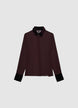 Shirt with concealed button placket and jewel button - XS