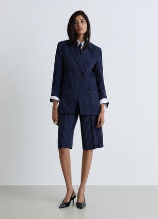 Blazer asimmetrico gessato