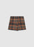 Checked wide-leg trousers with side button detail