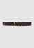 Slim solid-colour belt with golden buckle