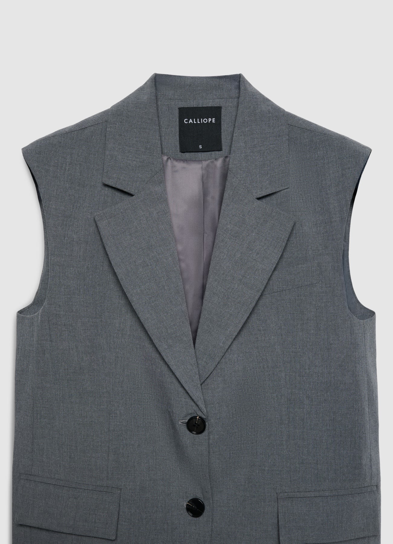 Long tailored double-breasted waistcoat – Calliope