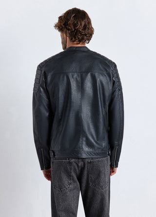 Slim Bikerjacke mit Lederoptik und Reißverschluss