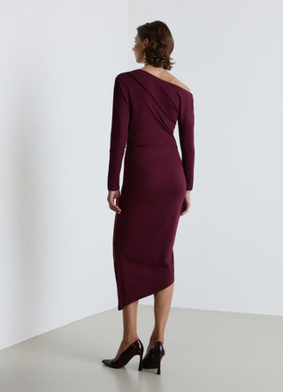 Ein-Schulter-Kleid mit Raffung