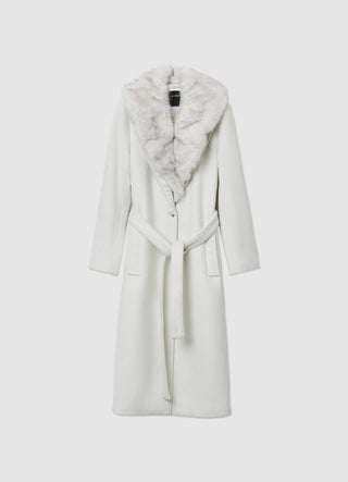 Faux fur collar coat
