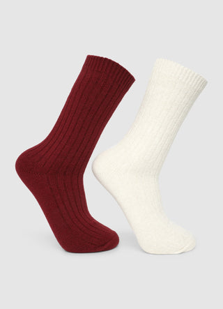 Pack of 2 ribbed socks with a shimmering effect