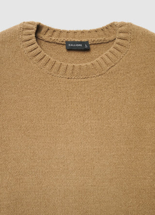 Crew neck chenille-effect jumper
