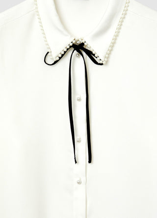 Camicia perle e fiocco