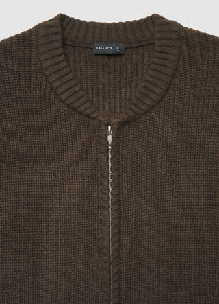 Bomber en maille avec fermeture éclair