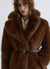 Manteau mi-long effet fourrure avec ceinture