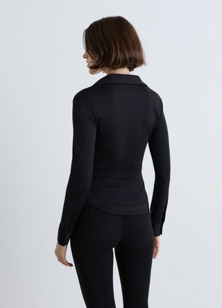 Long-sleeve plain shirt with buttons