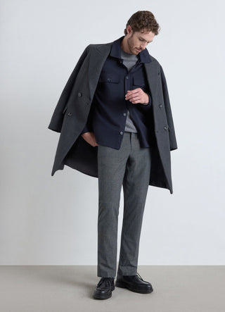 Pantaloni sartoriali a quadri in misto viscosa