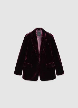 Single-breasted velvet jacket