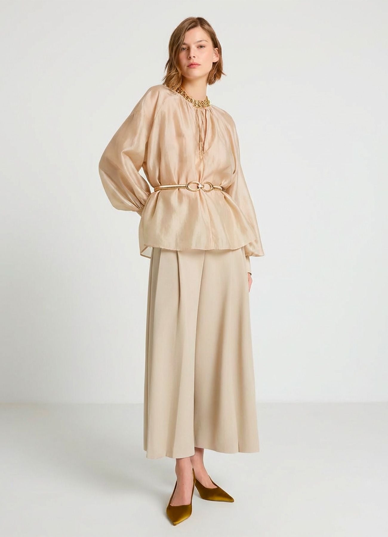 rehellinen tuck culotte ベージュ Elastic Culotte - SS26 - Tan
