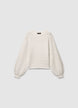 Pointelle crew neck jumper with shimmering effect - XS