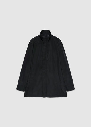 Padded duster coat with high collar