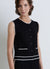 Knitted vest with contrast edging