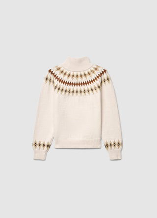 Jacquard-Pullover mit hohem Kragen
