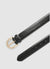 Slim solid-colour belt with golden buckle
