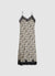 Abito sottoveste con pizzo e stampa animalier