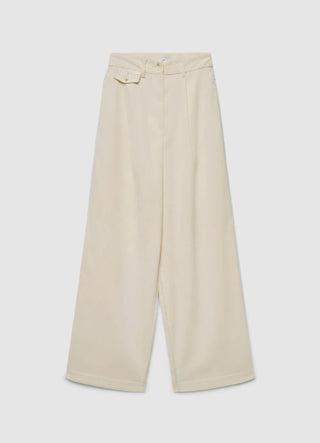 Palazzo trousers with thin striped pleats