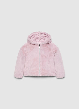 Jacke mit Kapuze und Plüscheffekt