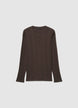 Long-sleeved ribbed crew neck T-shirt - XXL