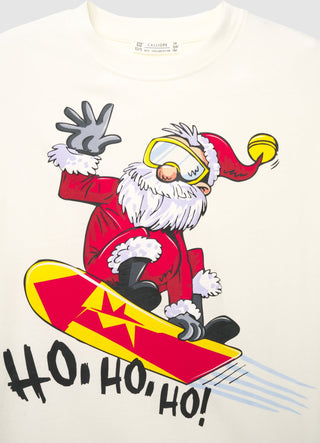 T-shirt a maniche lunghe con stampa natalizia