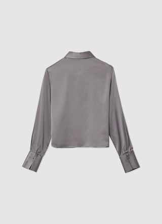 Camicia crop simil satin