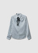 Camicia simil satin fantasia cravattino - XS