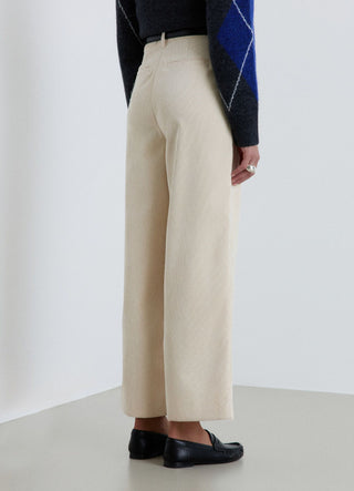 Palazzo trousers with thin striped pleats