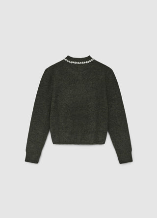 Cardigan with jewel collar and buttons