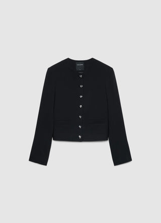 Veste courte sans col avec boutons