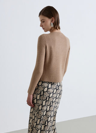 Cardigan a trecce con bottoni